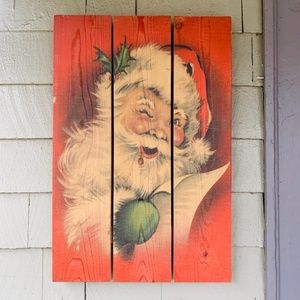 Gizaun Art Santa Cedar Wood Wall Art 26" x 38"